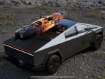 Pikap listrik Tesla Cybertruck terparkir di area pameran