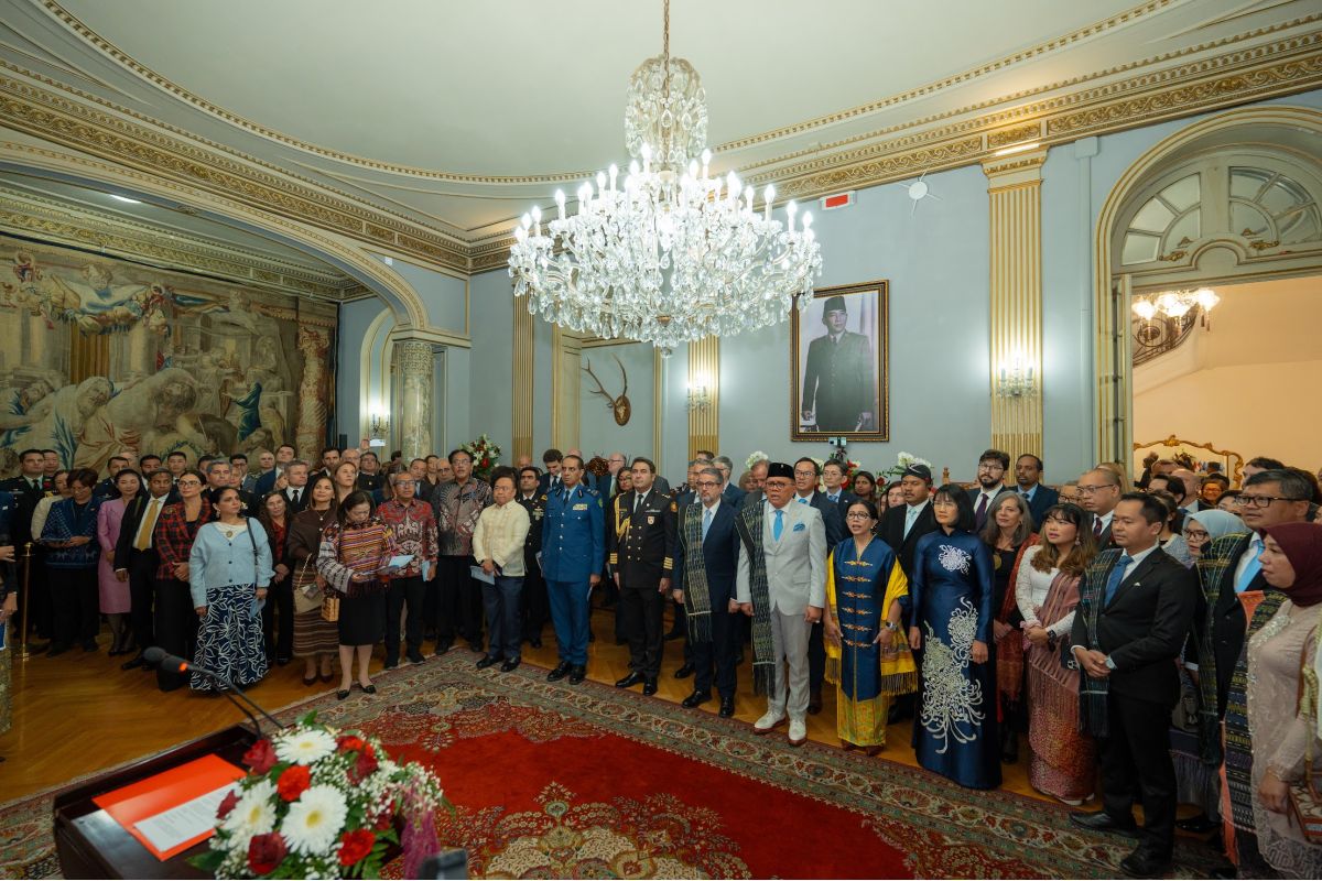 Suasana perayaan resepsi diplomatik KBRI Roma di Wisma Duta