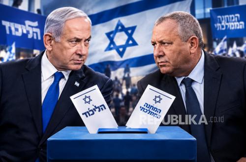 Suasana pemungutan suara pada pemilu Knesset Israel.